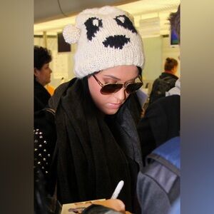River Island Chunky Knit Panda Beanie